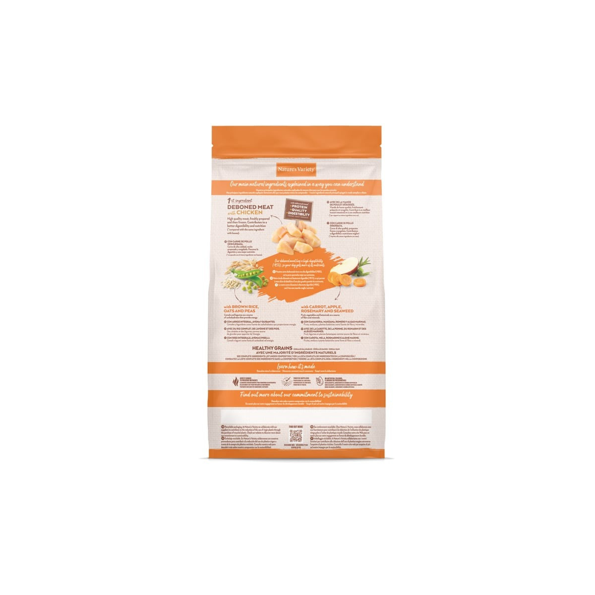 Nature's Variety Croquettes Poulet Mini 3kg - Santé & Pelage Brillant
