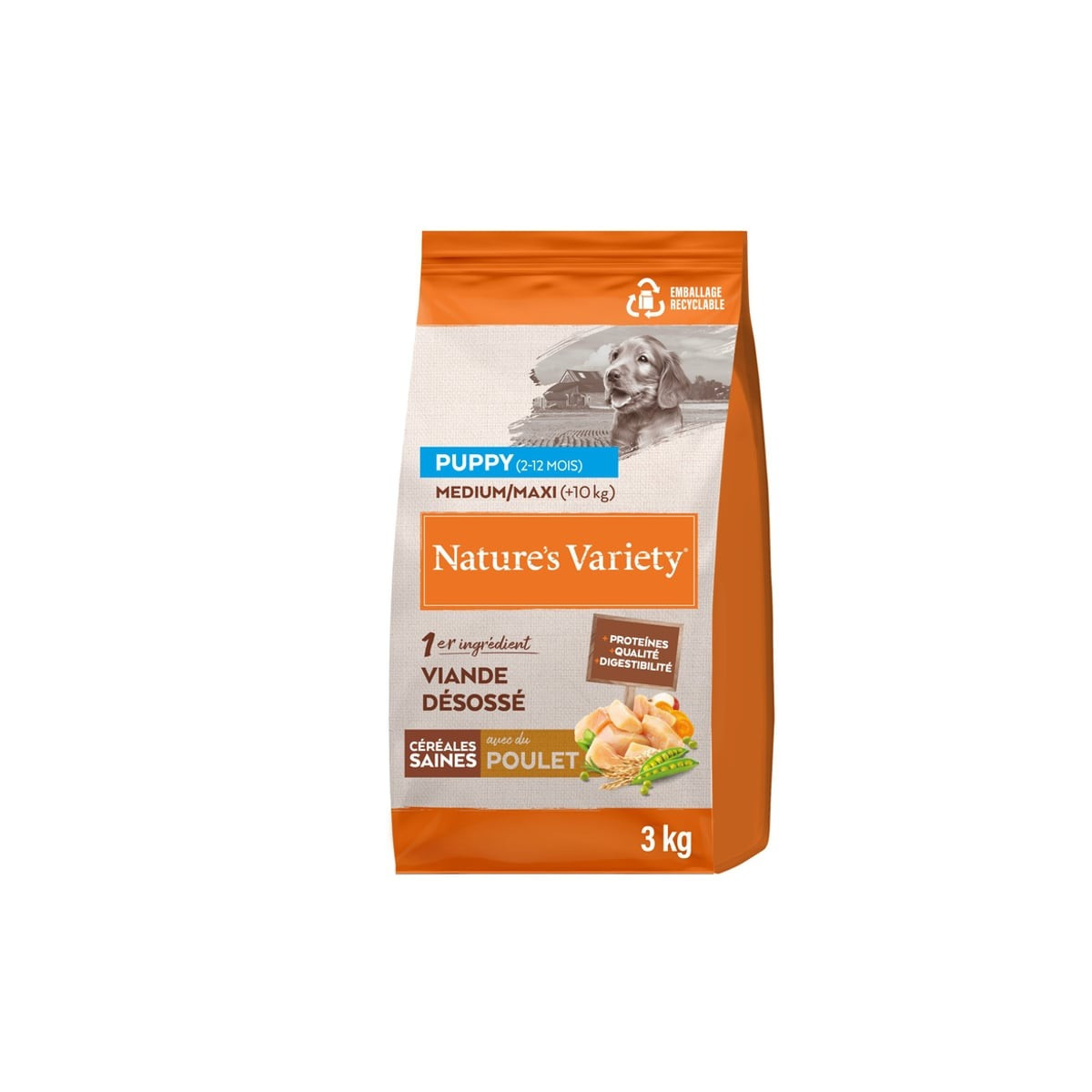 Nature's Variety Chiot Poulet 3kg : Croquettes saines pour croissance