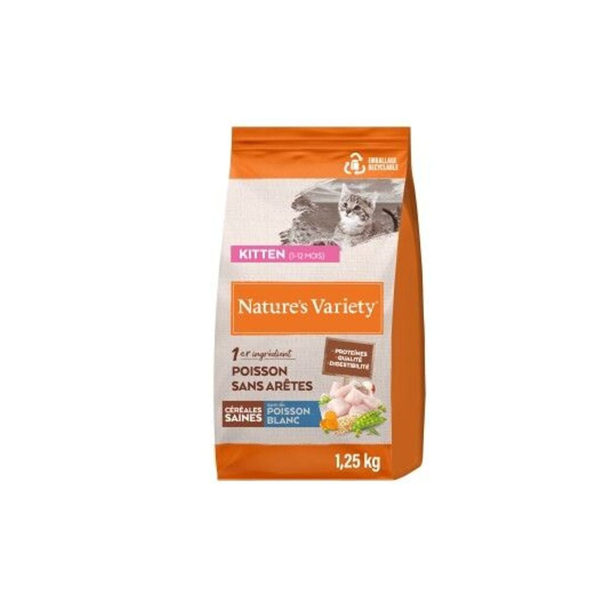Nature's Variety Poisson Chatons 1,25kg - Équilibré & Croissance