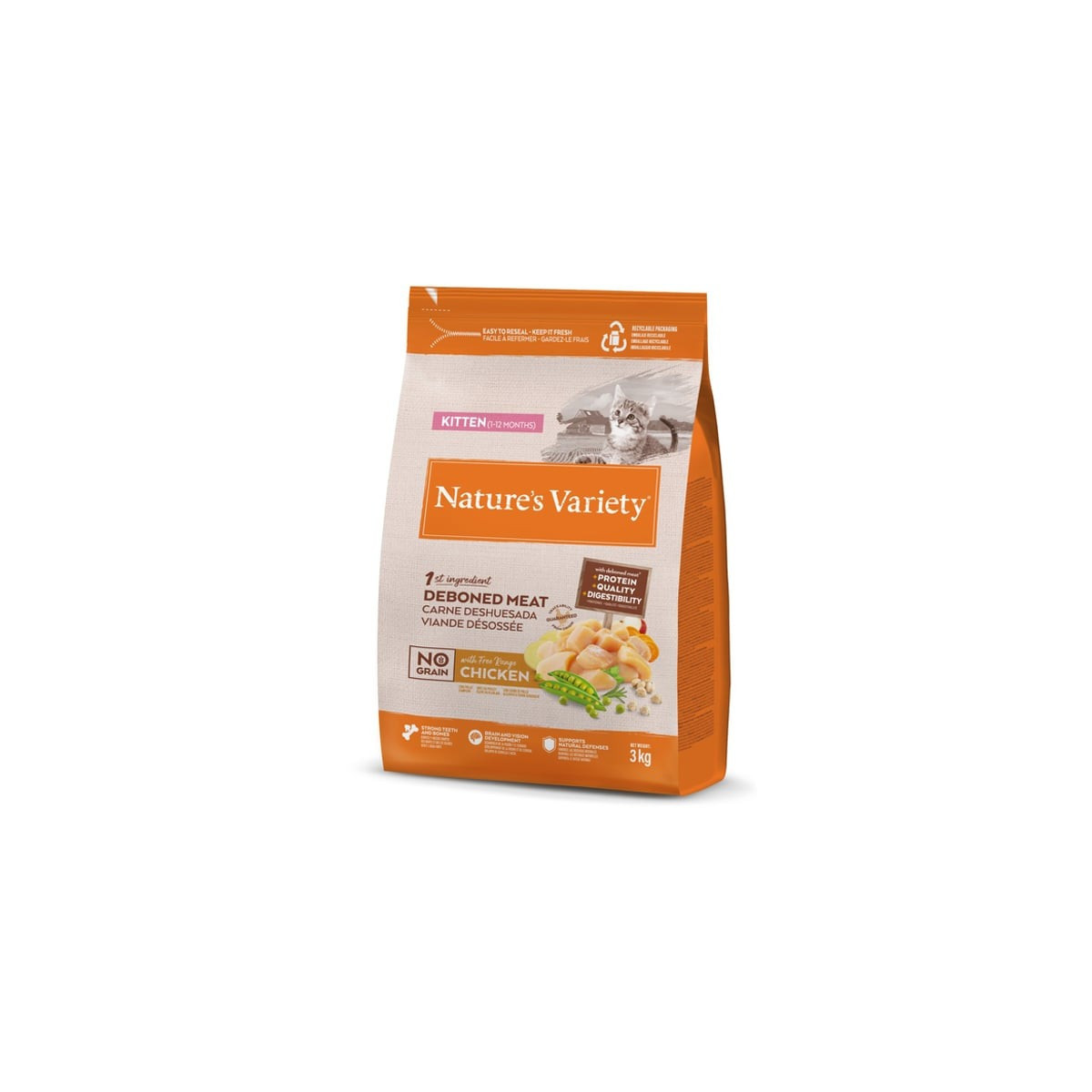 Croquettes Chatons Poulet 3kg Sans Céréales - Développement Optimal