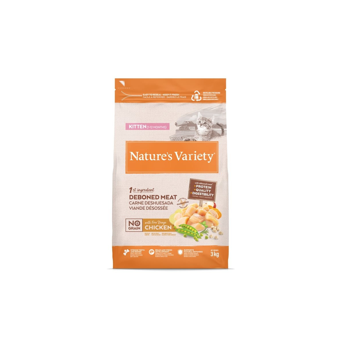 Croquettes Chatons Poulet 3kg Sans Céréales - Développement Optimal