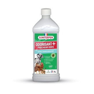 Saniterpen Fraîcheur Verte 5L : Désodorise chien/chat, efficace 8h
