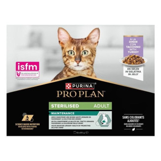 Pâtée Proplan dinde gelée pour chat stérilisé 850g