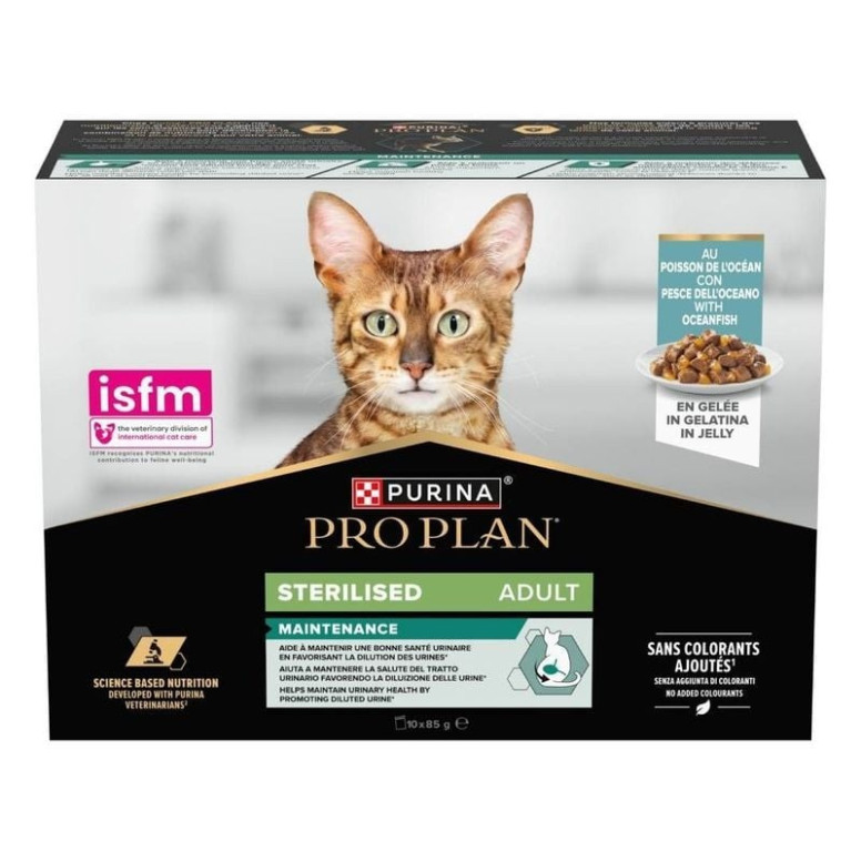 Proplan pâtée chat stérilisé poisson gelée 850g - Santé urinaire