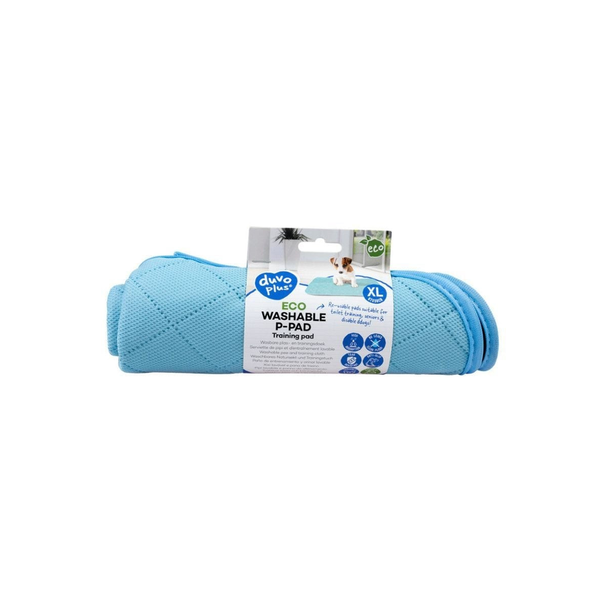 Tapis Duvo éducation XL bleu - Lavable, anti-fuites pour chiots