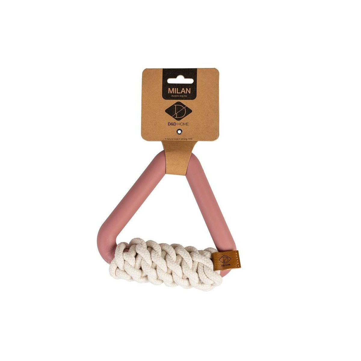 Jouet Duvo Milan rose : caoutchouc TPR + corde coton pour chien