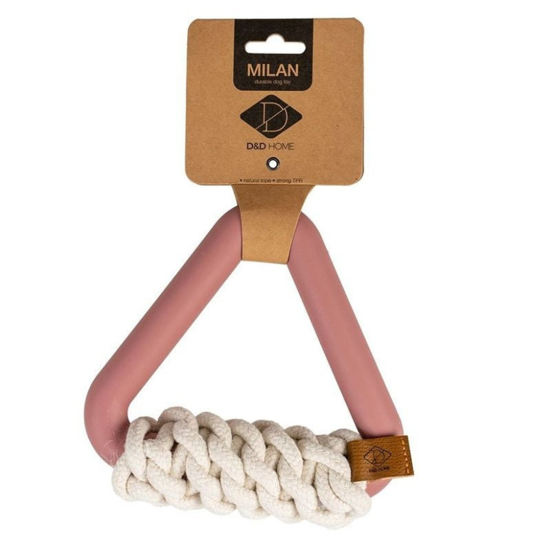 Jouet Duvo Milan rose : caoutchouc TPR + corde coton pour chien