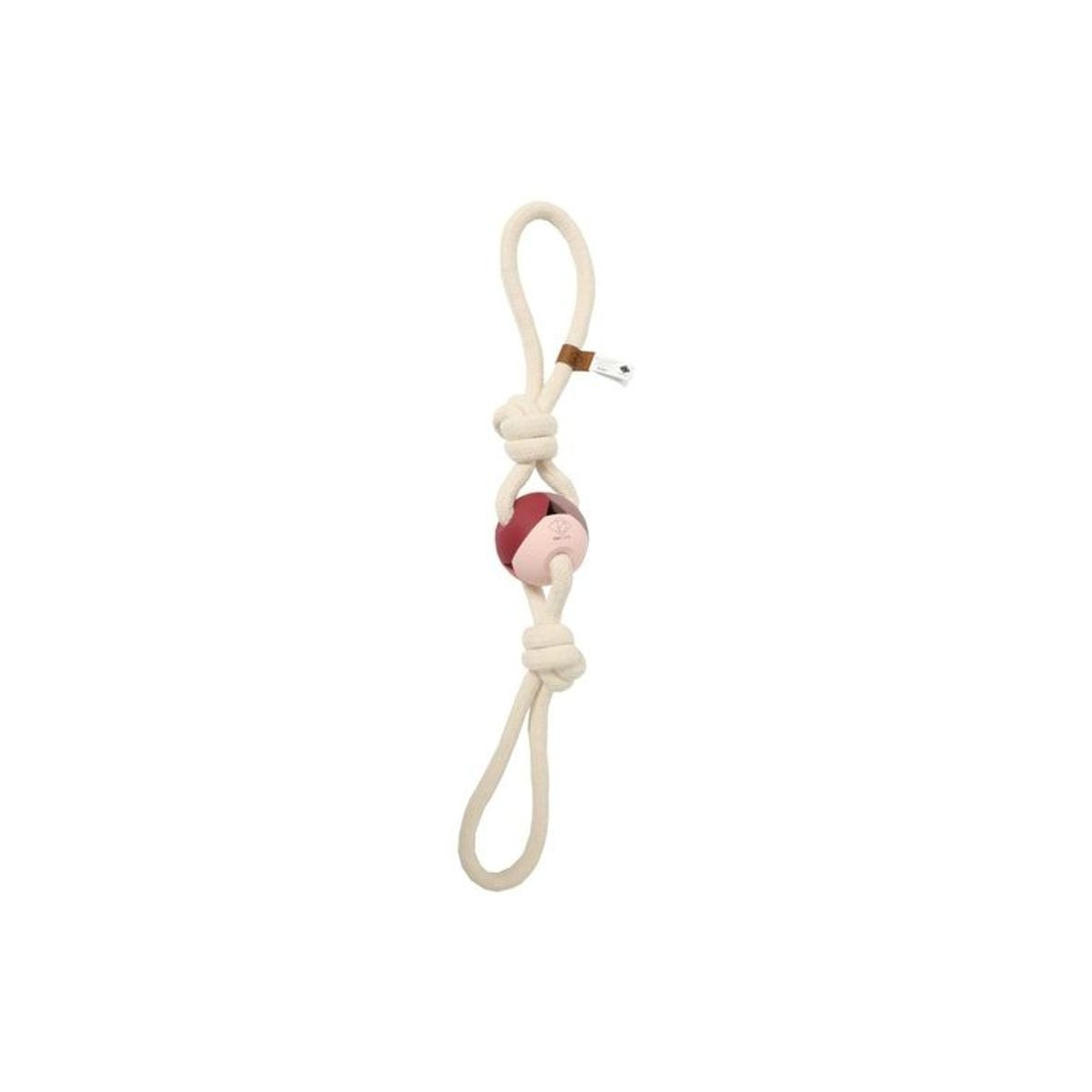 DUVO Yara rose : Jouet chien balle + corde - 66 cm - Sécurité garantie