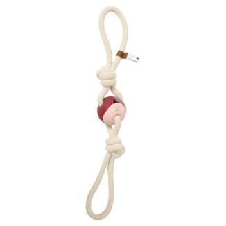 DUVO Yara rose : Jouet chien balle + corde - 66 cm - Sécurité garantie