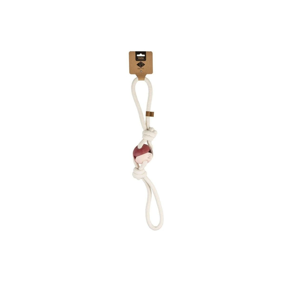 DUVO Yara rose : Jouet chien balle + corde - 66 cm - Sécurité garantie