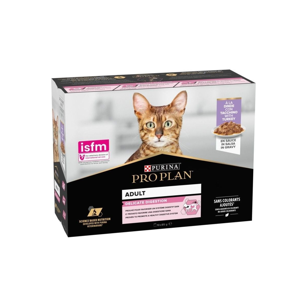 Pâtée Proplan dinde sauce 850g : Digestion douce pour chats sensibles