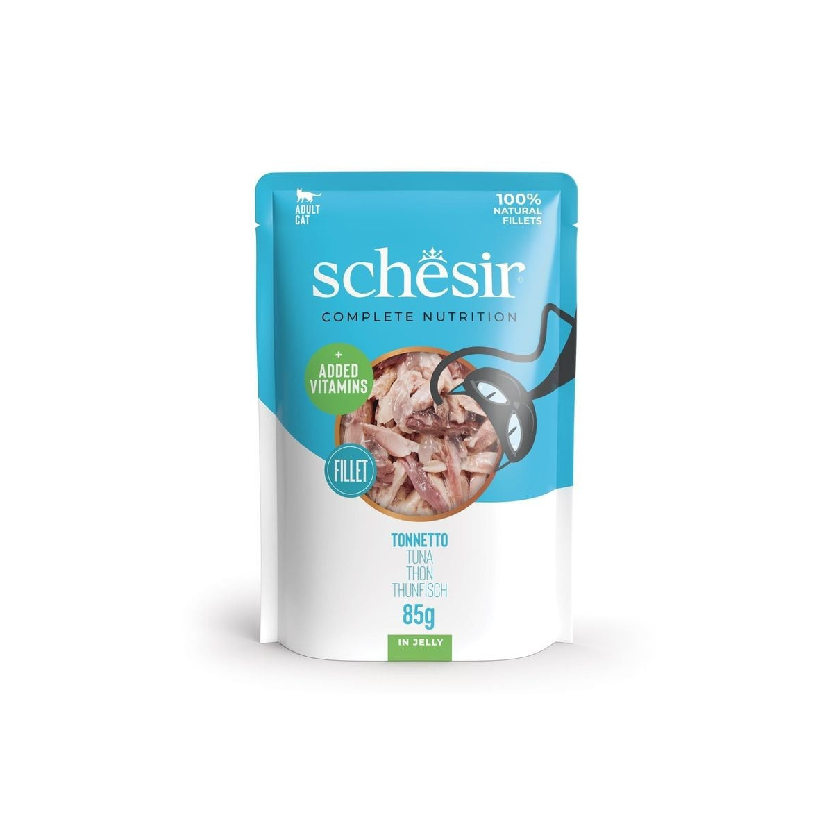 Schesir Gelée Thon 85g - 55% thon, riche en protéines pour chat