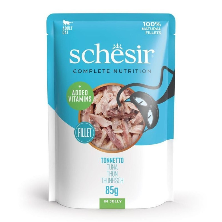 Schesir Gelée Thon 85g - 55% thon, riche en protéines pour chat