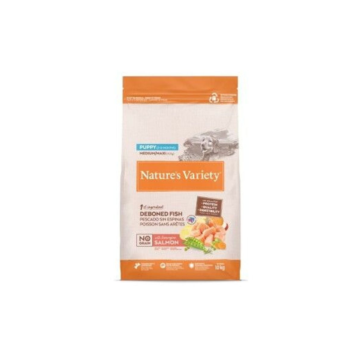 Croquettes chiot saumon 10kg - Développement musculaire & peau saine