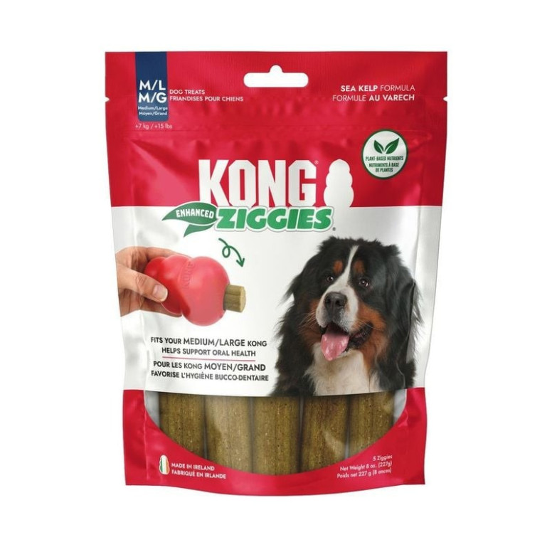 KONG Bâtonnets à mâcher M/L - Santé dentaire chien & chat - 227g