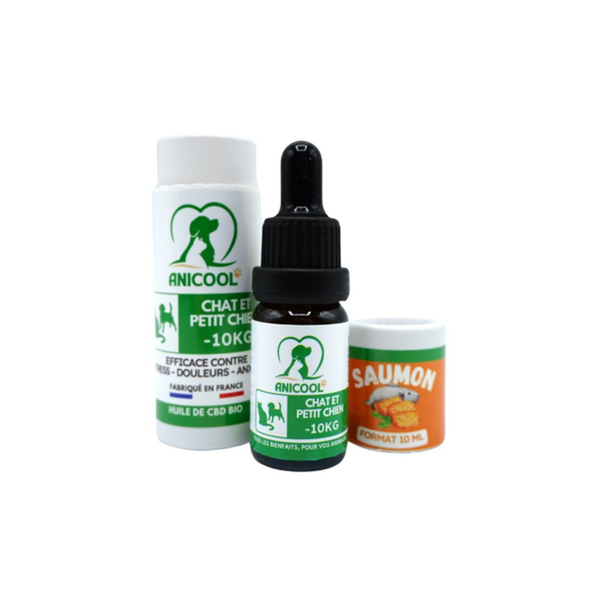 Huile Chanvre ANICOOL 1,5% Saumon - Bien-être Chat/Chien 10ml