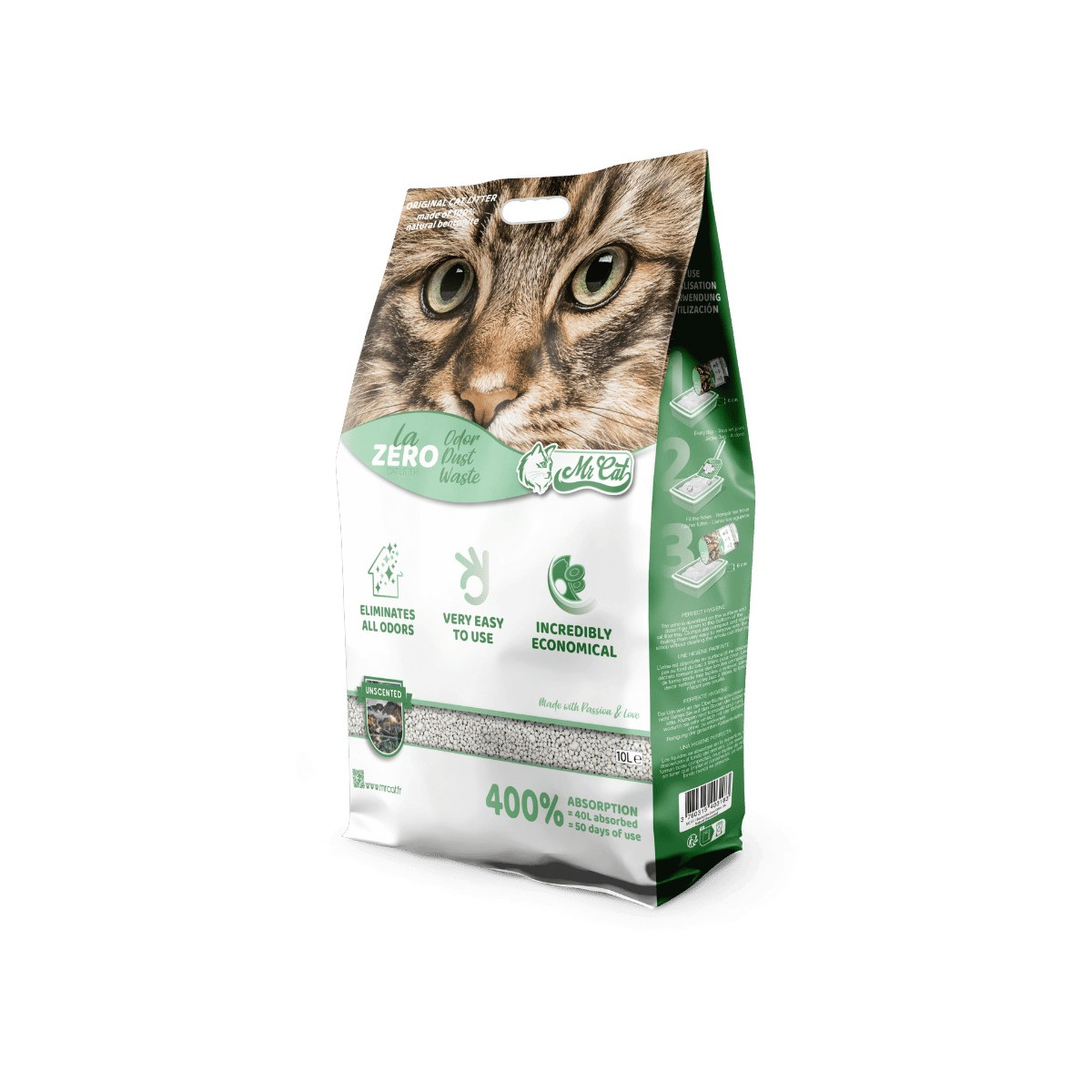 Litière MRCAT Super Premium Sans Parfum 15L - Bentonite Absorbante