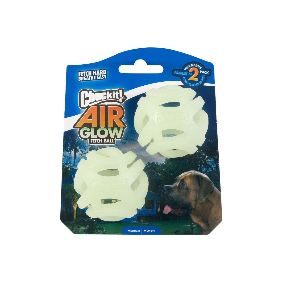 Jouet Chuckit! Air Glow - Balle Fetch Lumineuse pour Chien 20-60 lb