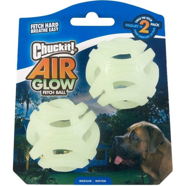 Jouet Chuckit! Air Glow - Balle Fetch Lumineuse pour Chien 20-60 lb