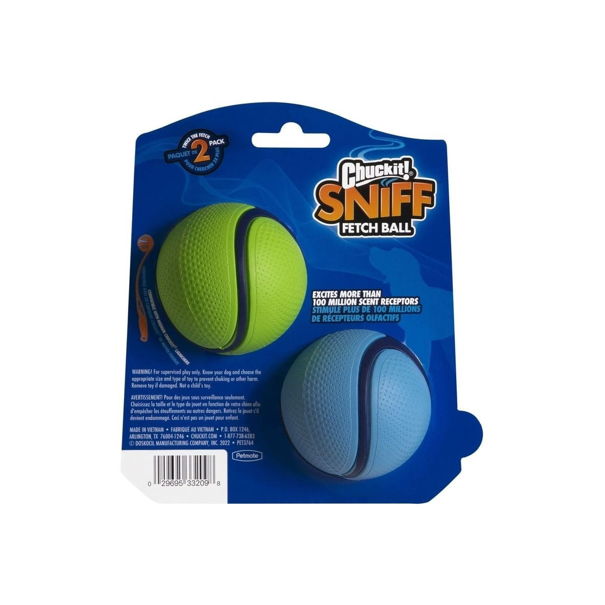 Jouet chien Chuckit! Sniff Ball - Parfum bacon, rebond optimal