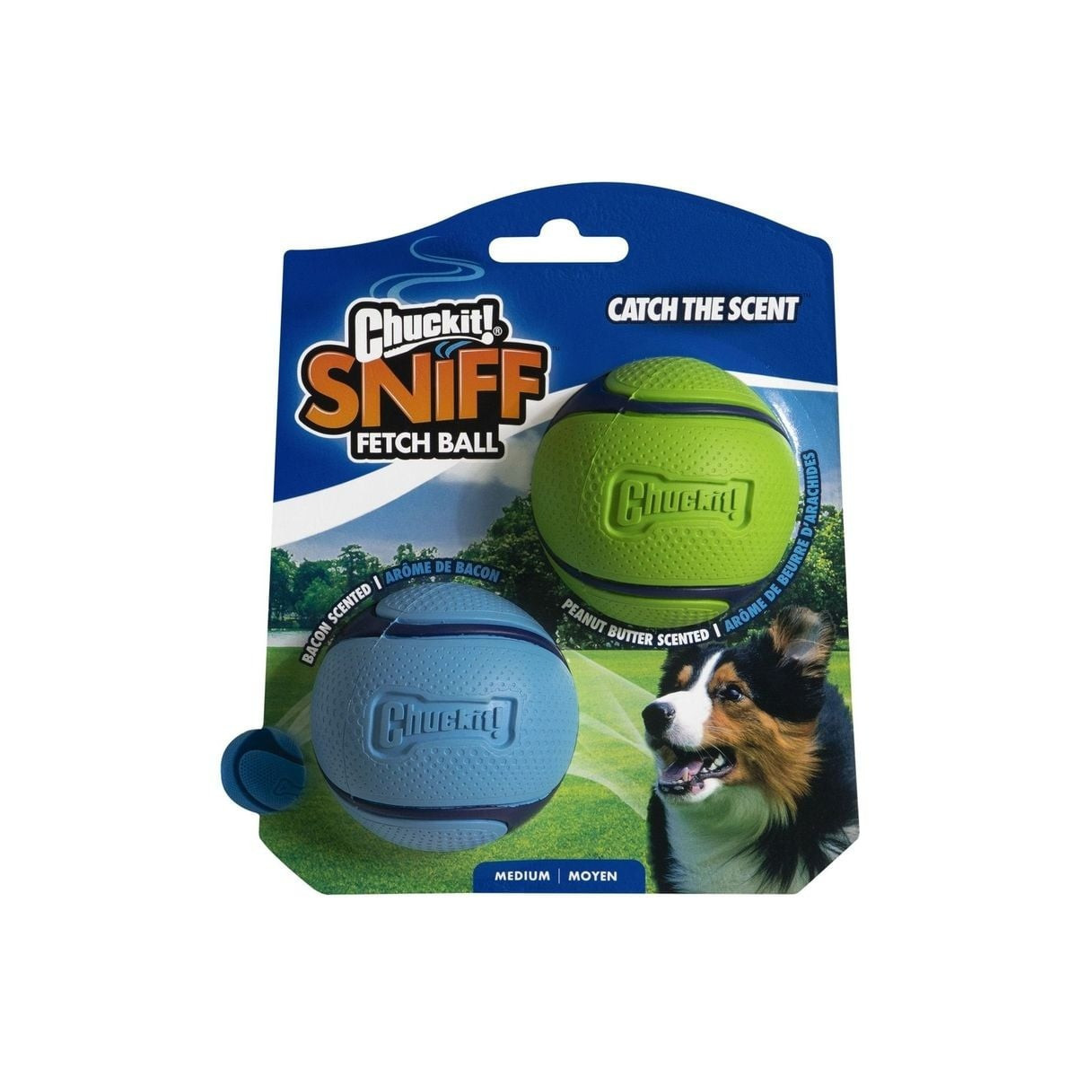 Jouet chien Chuckit! Sniff Ball - Parfum bacon, rebond optimal