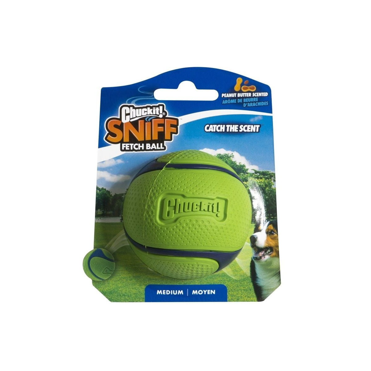 Balle Chuckit! Sniff Beurre Cacahuète M - Durable et flottante