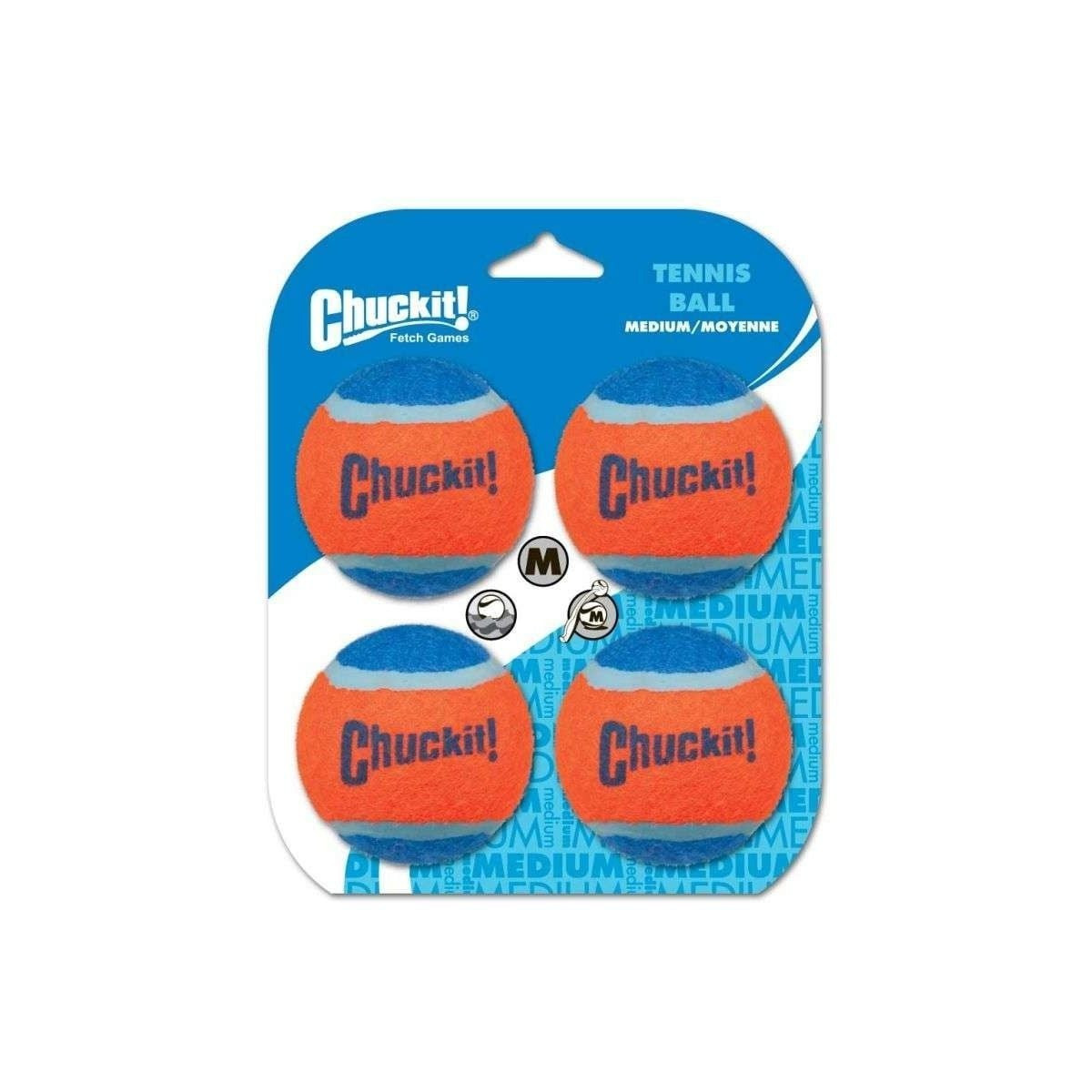 Chuckit! Balles tennis M - Lot 4, idéales jeux eau et lanceurs