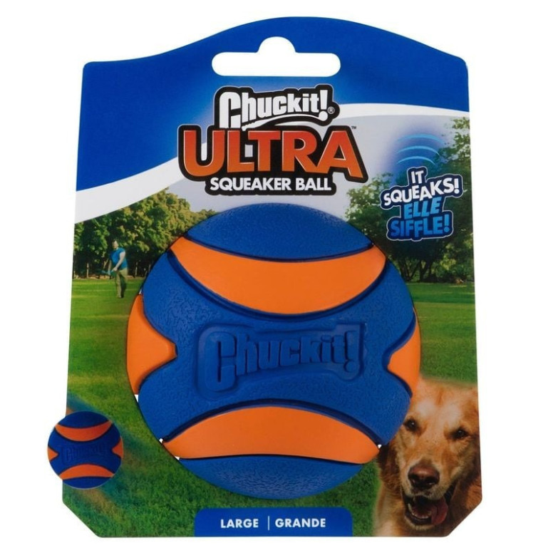 Balle Chuckit! Ultra Squeaker L 7cm - Jouet chien durable et bruyant