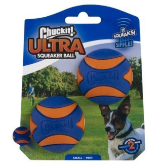 Jouet Chuckit! Ultra Squeaker Ball S X2 - 2 balles pour petits chiens