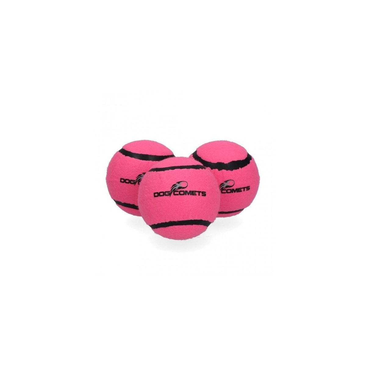 Dog Comets : Balles tennis chien rose 6cm - Pack 3 rebondissant