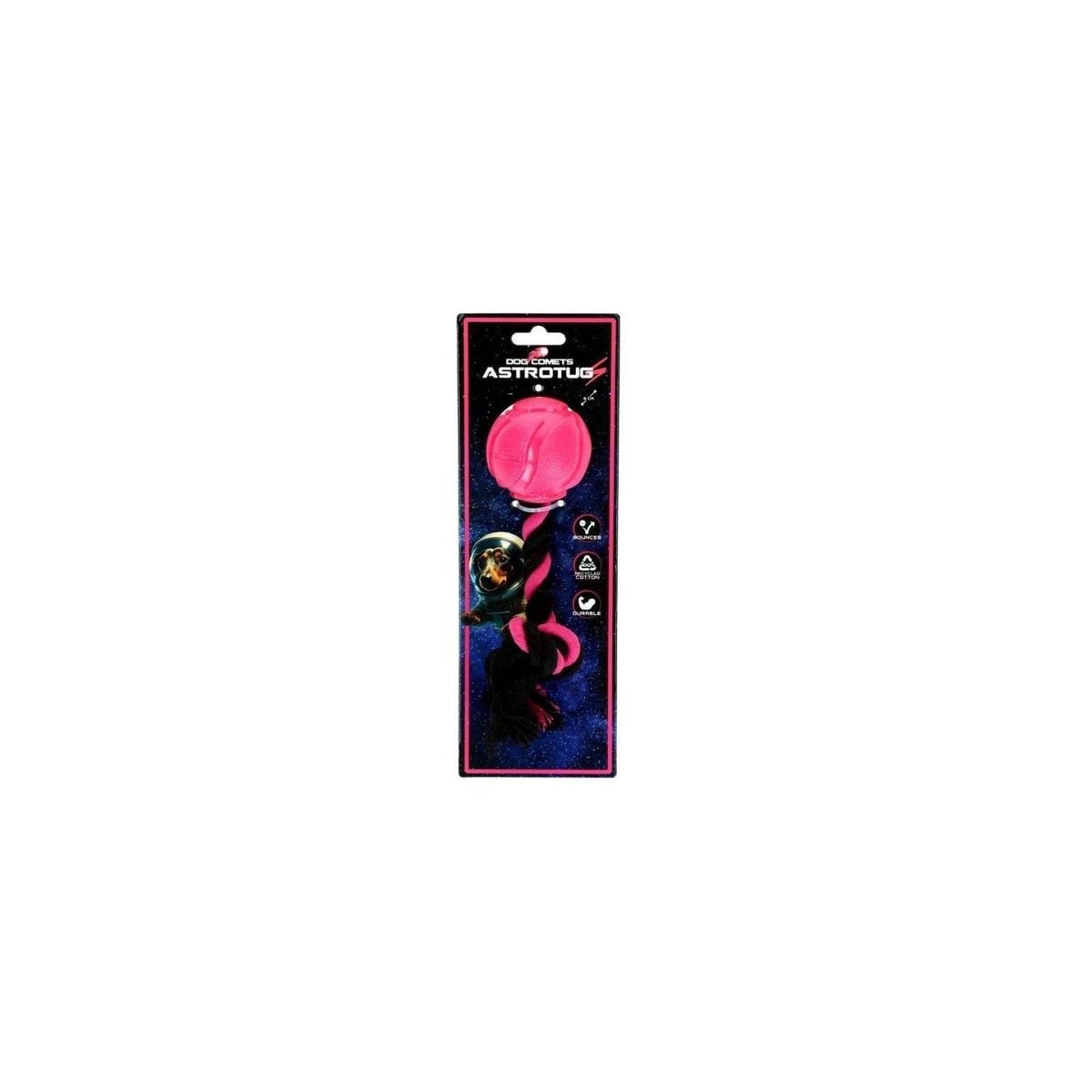 Dog Comets AstroTug Rose : Jouet Chien Rebond Imprévisible 6x27cm
