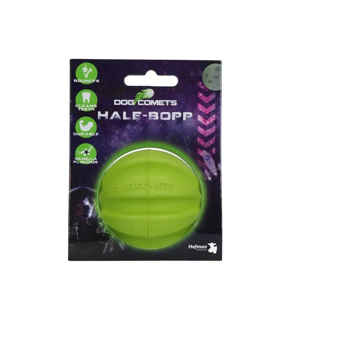 Dog Comets Balle Meteorite Vert 6cm : Jouet durable, rebond puissant