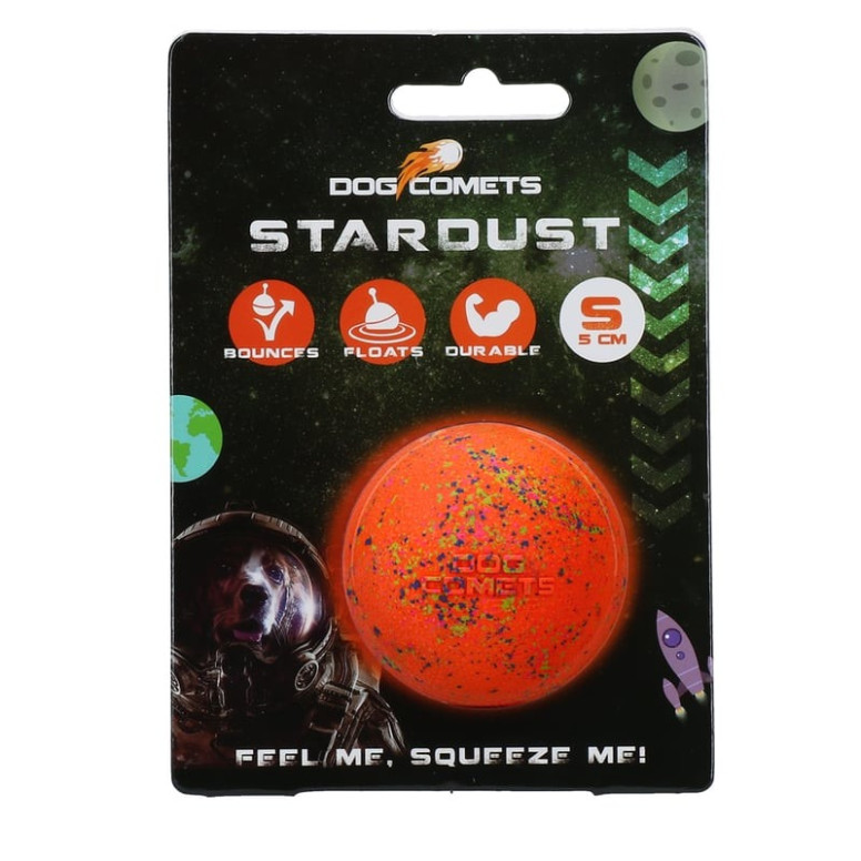 Dog Comets Stardust - Balle chien orange flottante 5cm