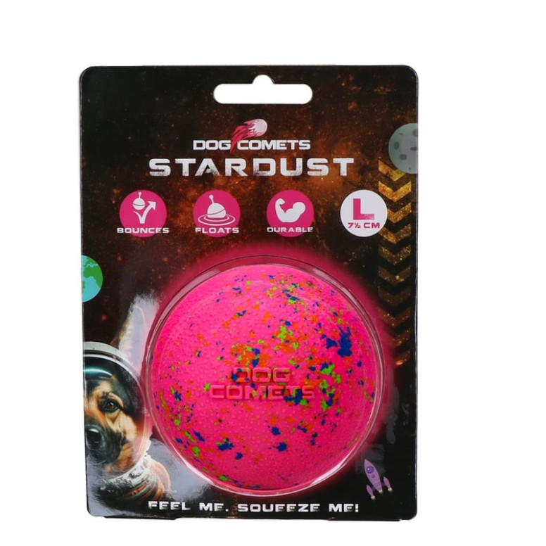 Dog Comets Stardust Rose : balle chien flottante, durable et sans BPA