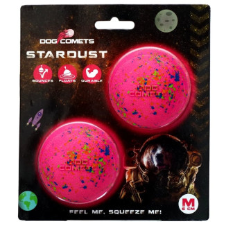 Jouet chien Dog Comets : Balle Stardust rose - 2X, flottante & durable