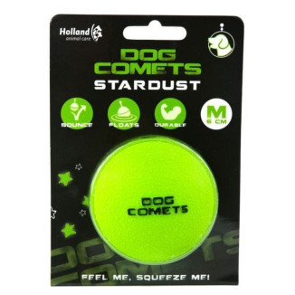 Jouet chien Dog Comets : balle Stardust verte 6cm, rebond et flottante
