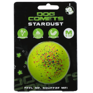 Jouet chien Dog Comets : balle Stardust verte 6cm, rebond et flottante