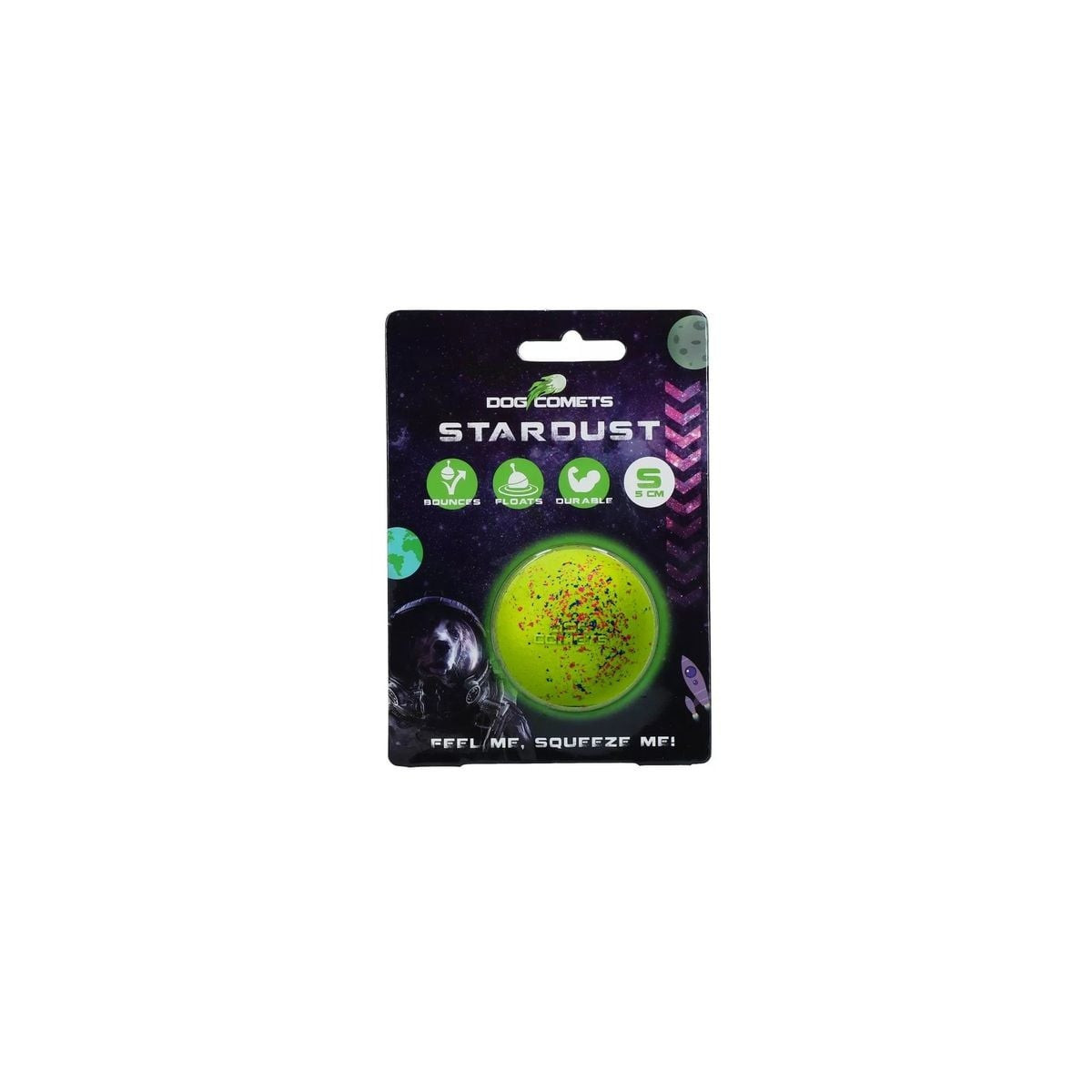 Jouet chien Dog Comets Stardust Vert - Balle rebondissante 5 cm