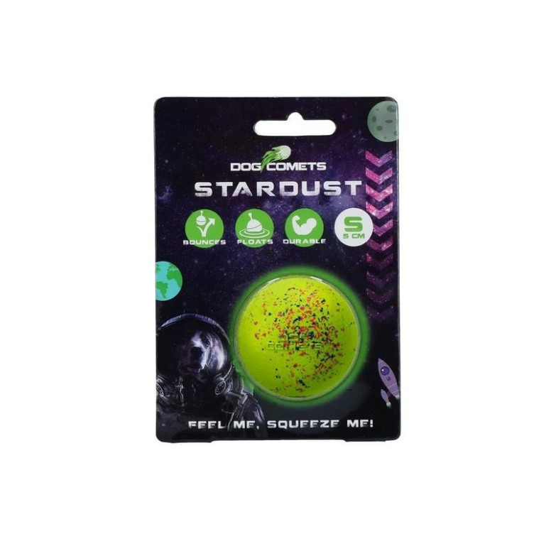 Jouet chien Dog Comets Stardust Vert - Balle rebondissante 5 cm