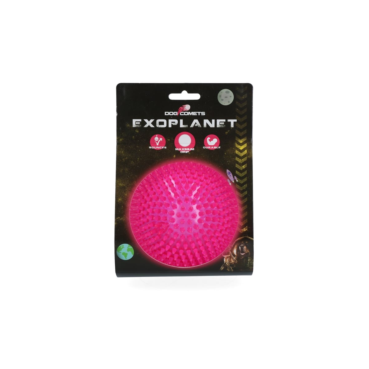 Balle chien Dog Comets Exoplanet Rose - Flottante & soin dentaire