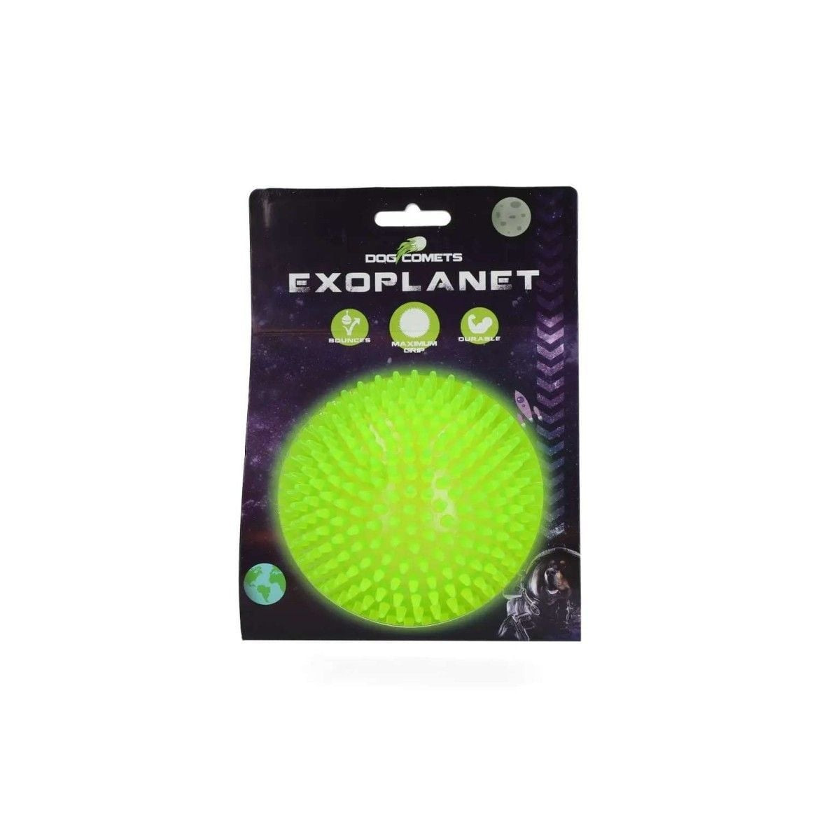 Balle chien Dog Comets Vert - Rebond, flottante, massage gencives