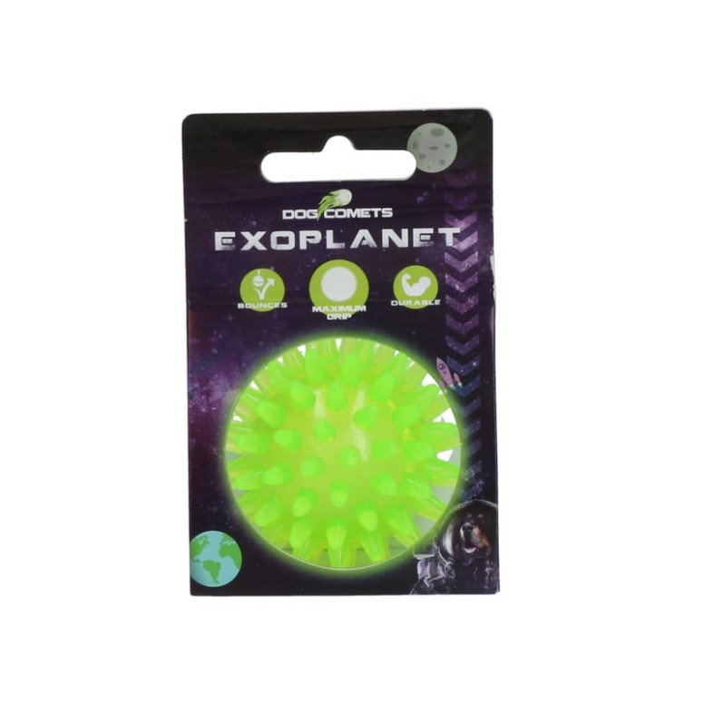 Jouet chien Dog Comets : balle Exoplanet verte - 5 cm - TPR flottante
