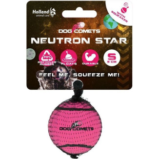 Balle tennis Dog Comets rose 5cm - Jouet résistant avec couineur