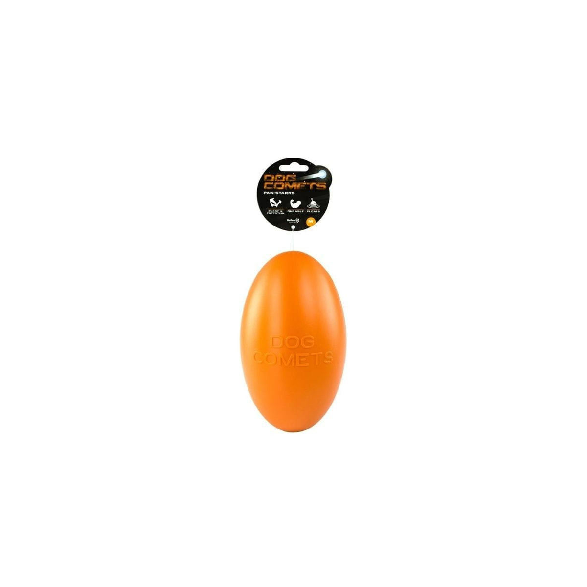 Dog Comets Ballon Rugby Orange - Jouet Chien Durable & Flottant M 20cm
