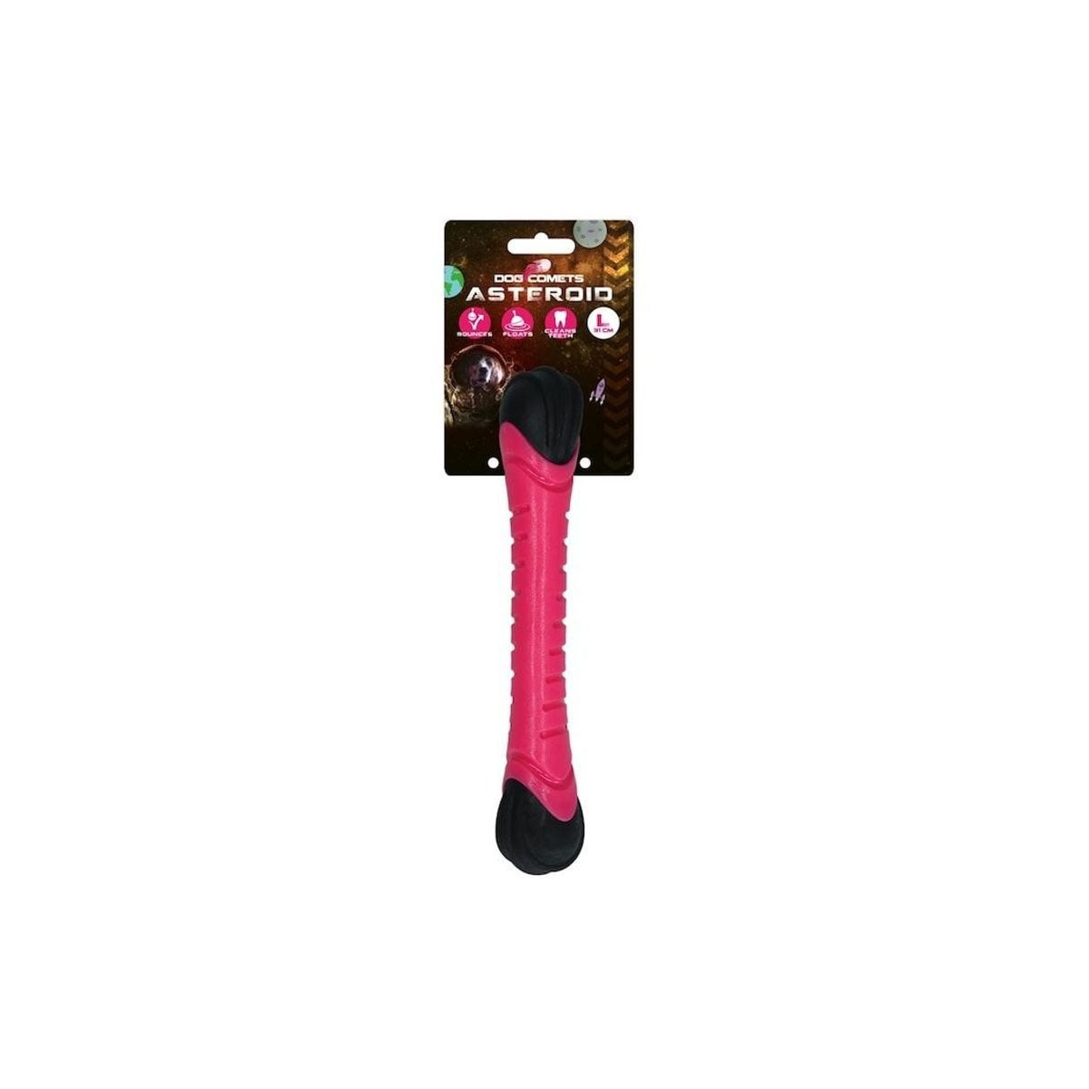Bâton flottant Dog Comets Asteroid Rose - Jouet chien L 35C