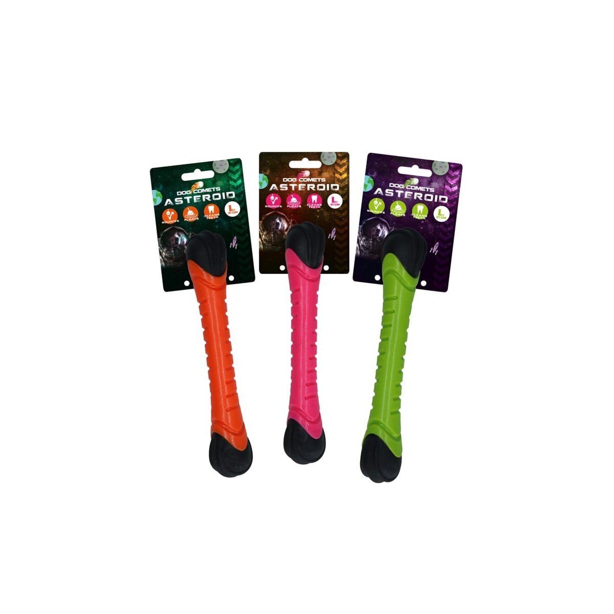 Bâton flottant Dog Comets Asteroid Rose - Jouet chien L 35C