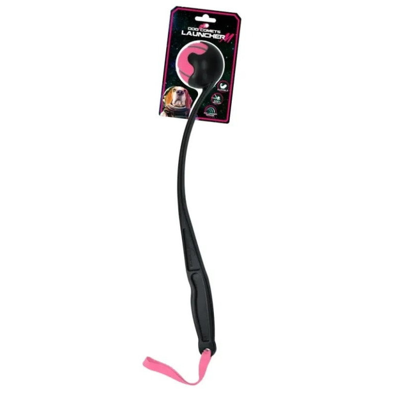 Lanceur de balle Dog Comets Rose - 48cm - Lance jusqu'à 3x plus loin
