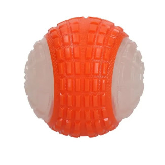 Jouet chien Dog Comets Lune Phospho Orange - Balle lumineuse 10 cm