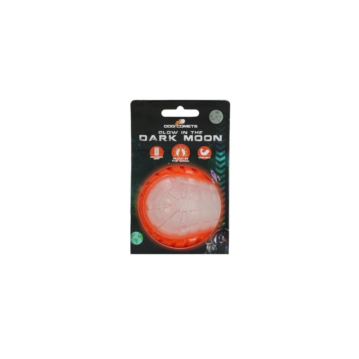 Dog Comets Moon Phospho Orange - Jouet chien lumineux et flottant