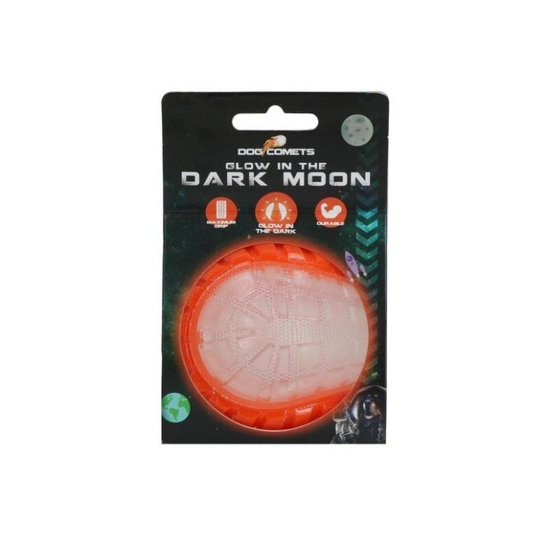 Dog Comets Moon Phospho Orange - Jouet chien lumineux et flottant